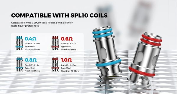 Feelin 2 支援 SPL10 全系列線圈，包含 0.4Ω 至 1.0Ω