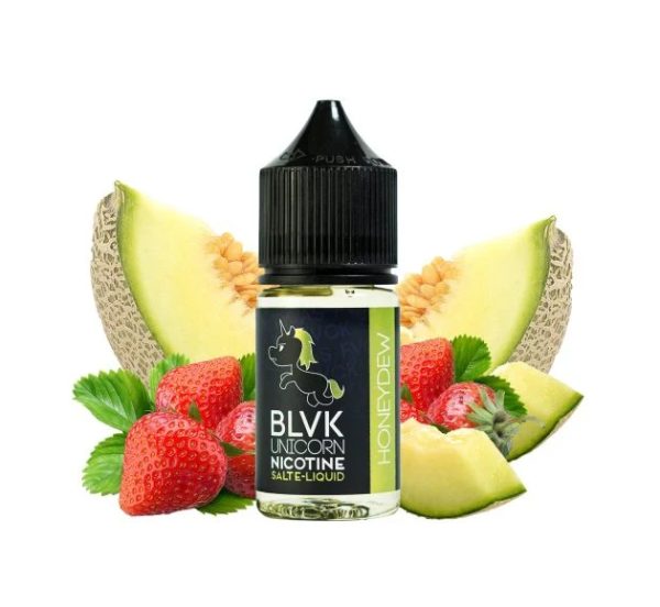 BLVK 哈密瓜煙油瓶身外觀、BLVK 哈密瓜煙油風味特寫、哈密瓜草莓鹽油推薦